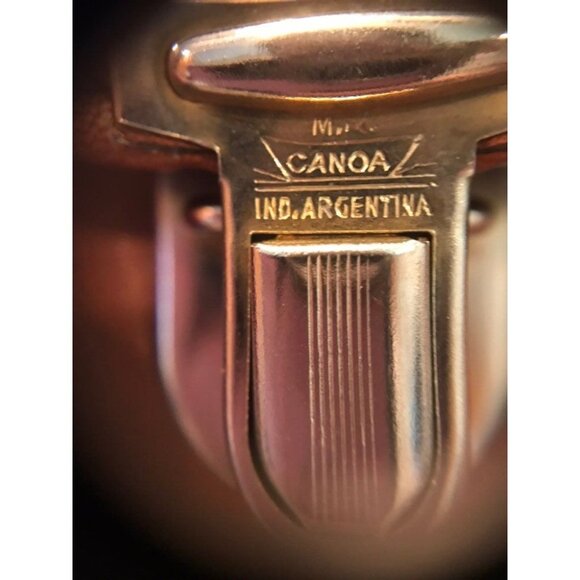 Vintage 1970's Leather Envelop Clutch Purse Industria Argentina Brown VACA Canoa - Picture 5 of 8